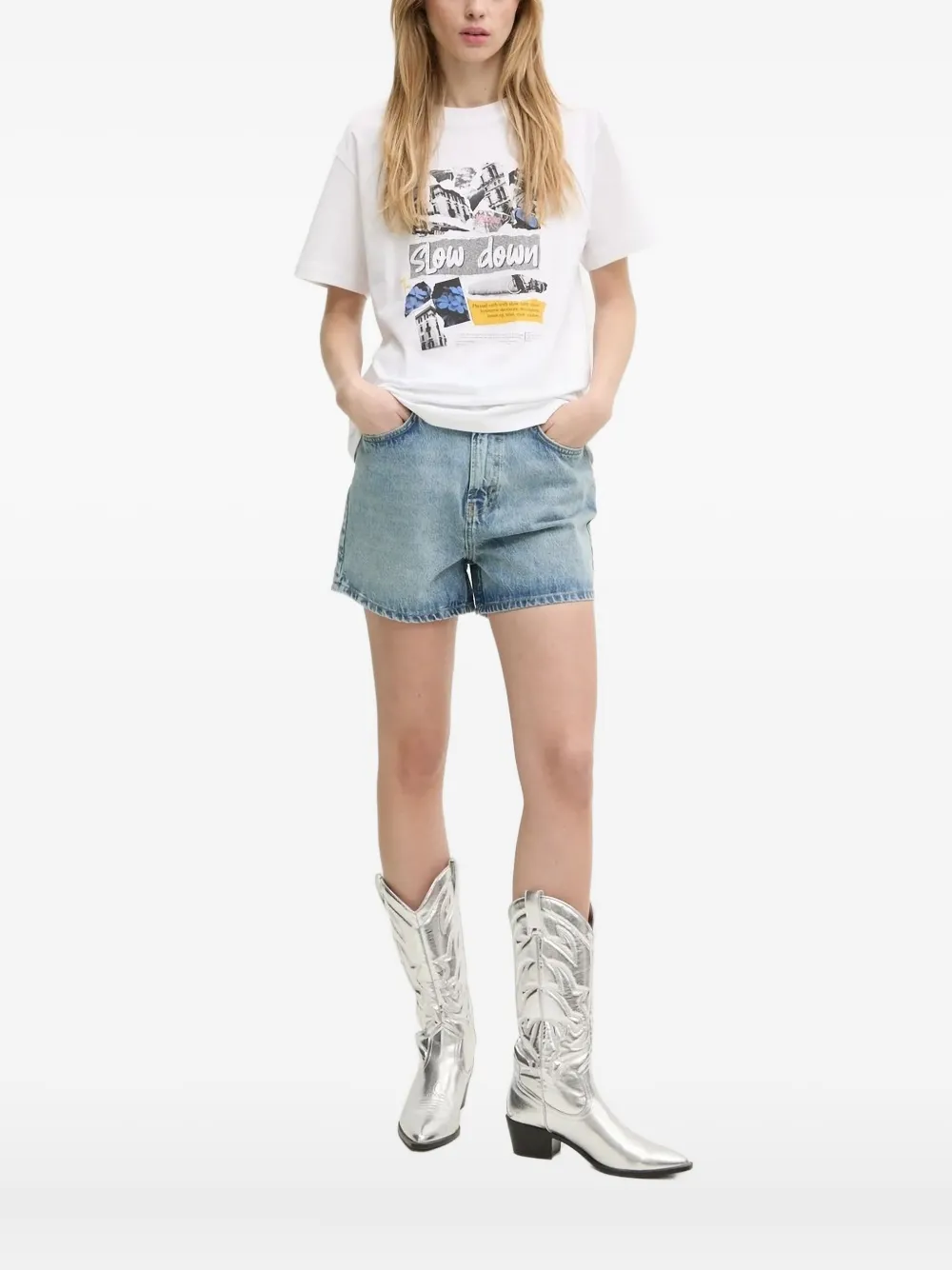 MOSCHINO JEANS graphic-print T-shirt - ホワイト MOSCHINO JEANS graphic-print T-shirt - ホワイト