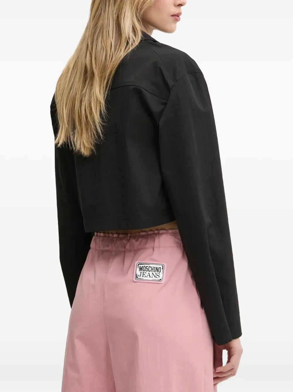 Moschino Logo-appliqué Shirt In Black