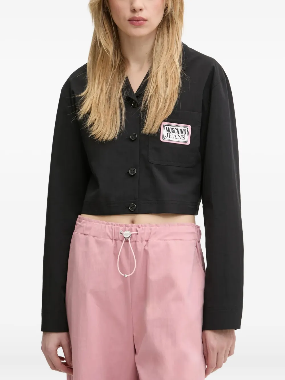 MOSCHINO JEANS logo-appliqué shirt | Black | Image 1
