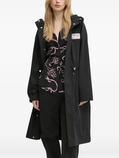 MOSCHINO JEANS logo-patch hooded jacket