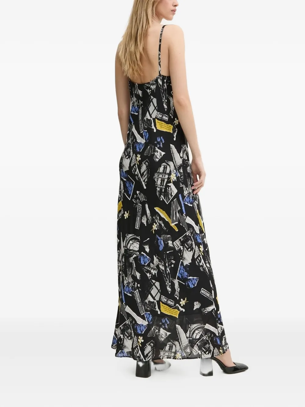 Moschino Graphic-print Maxi Dress In Multi