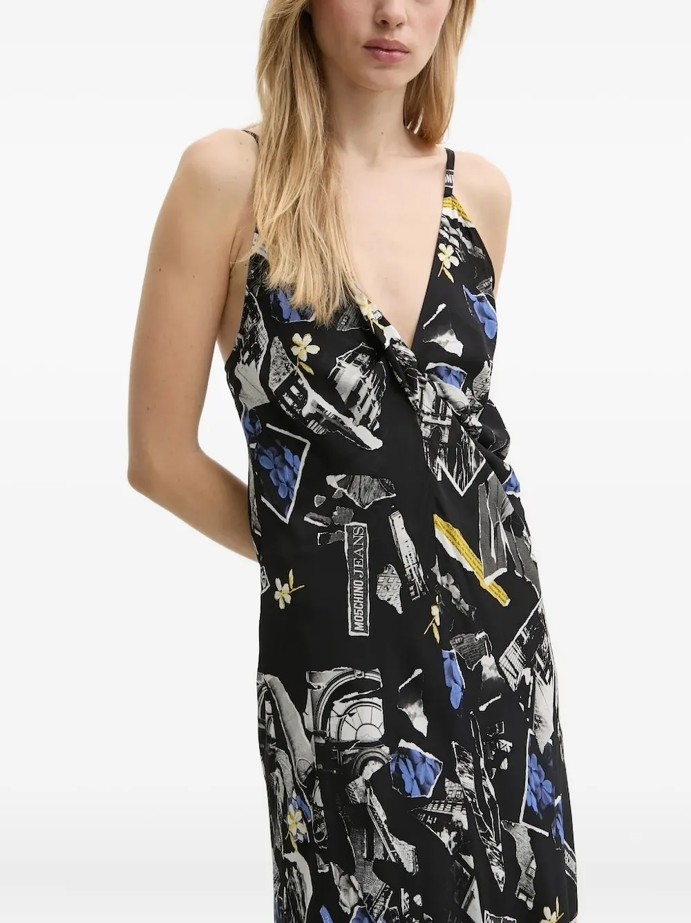 Moschino Graphic-print Maxi Dress In Multi