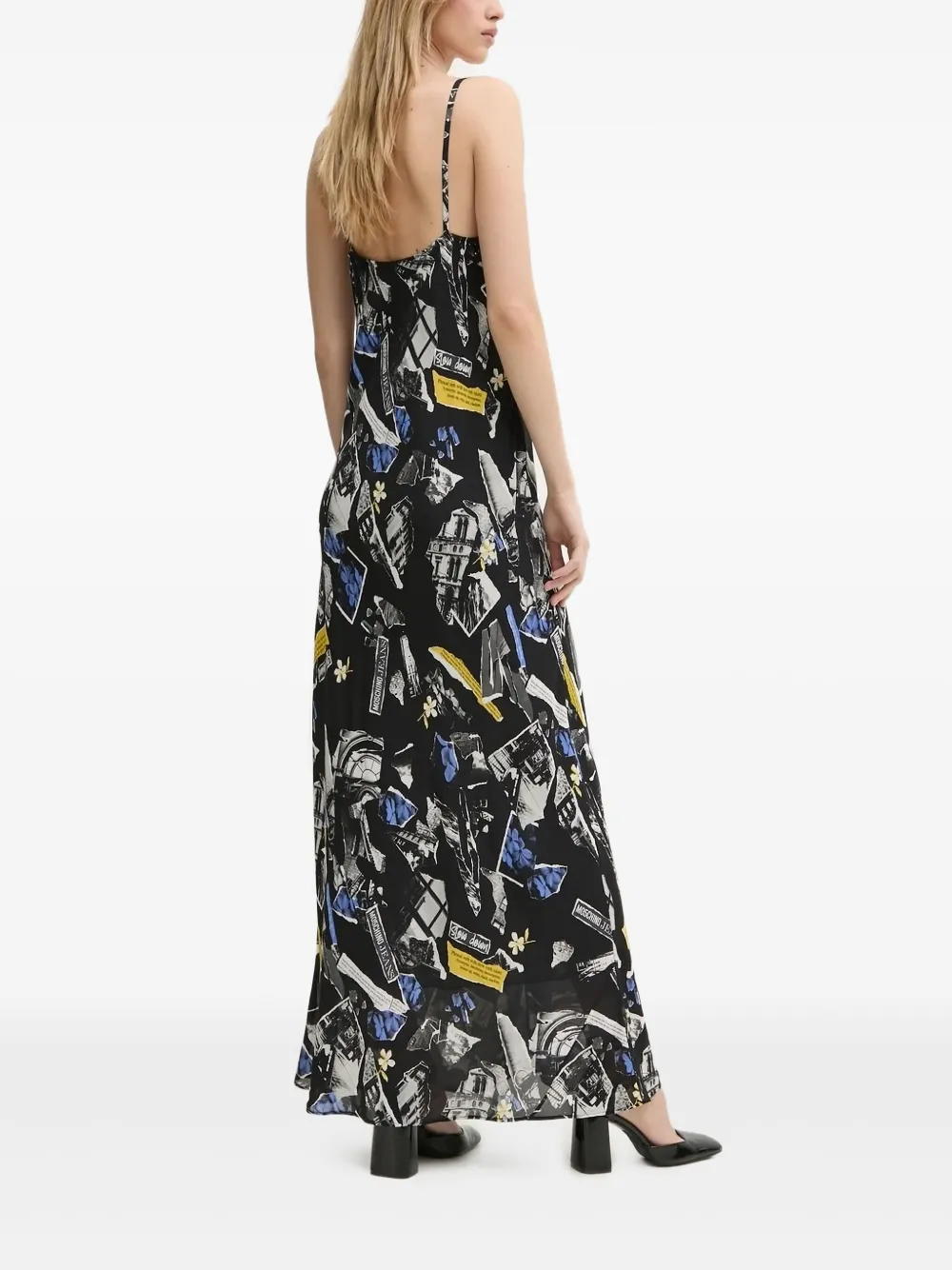 MOSCHINO JEANS Maxi-jurk met print - Zwart
