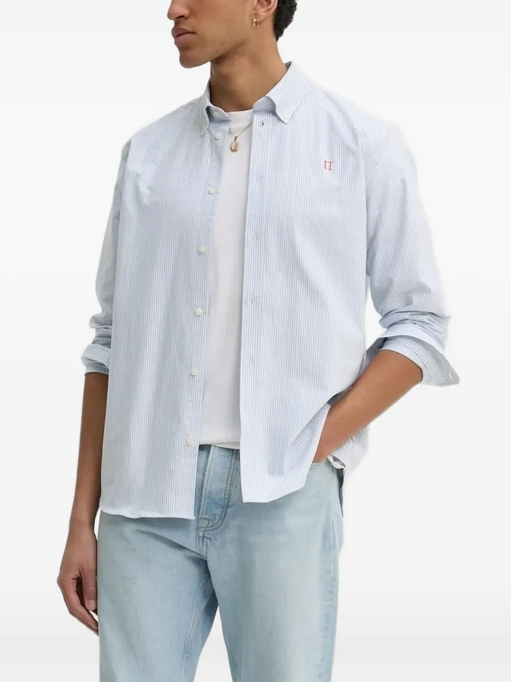 Les Deux Striped Shirt In Blue