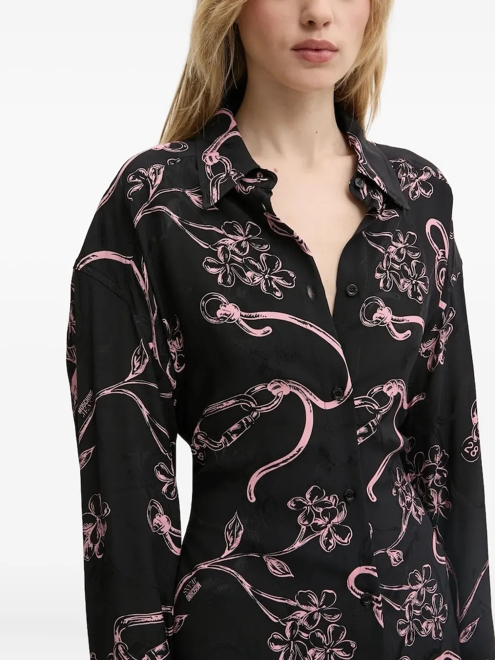 MOSCHINO JEANS Blouse met bloemenprint Zwart