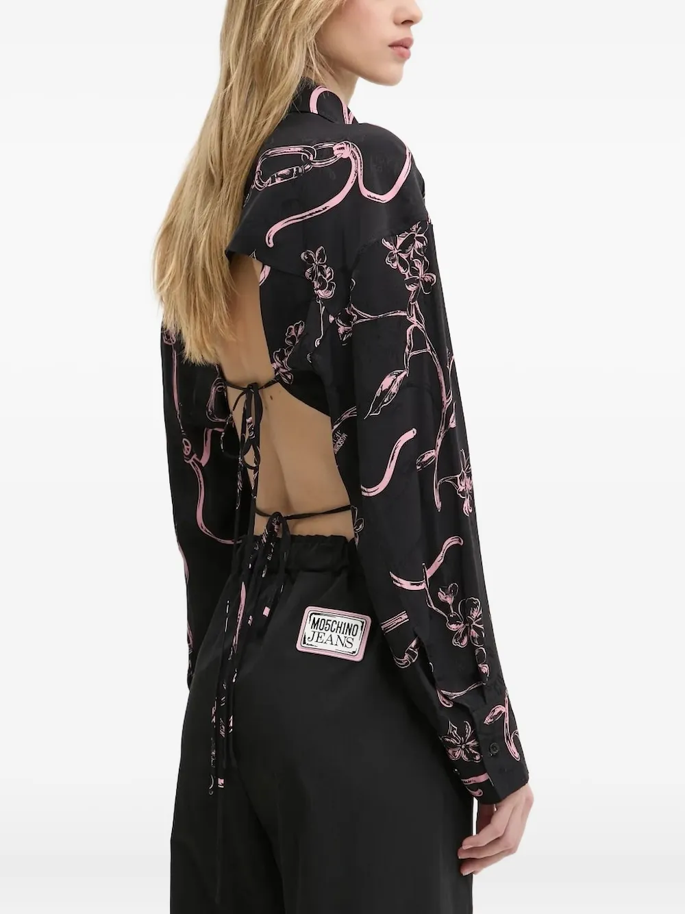MOSCHINO JEANS Blouse met bloemenprint - Zwart
