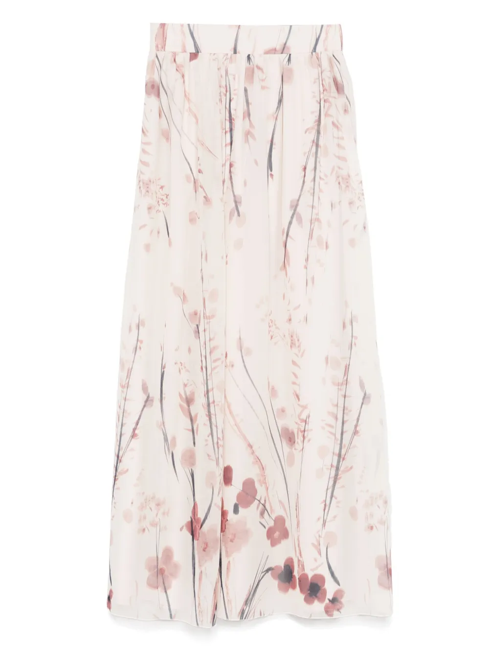 Eleventy Midi-rok met bloemenprint - Beige