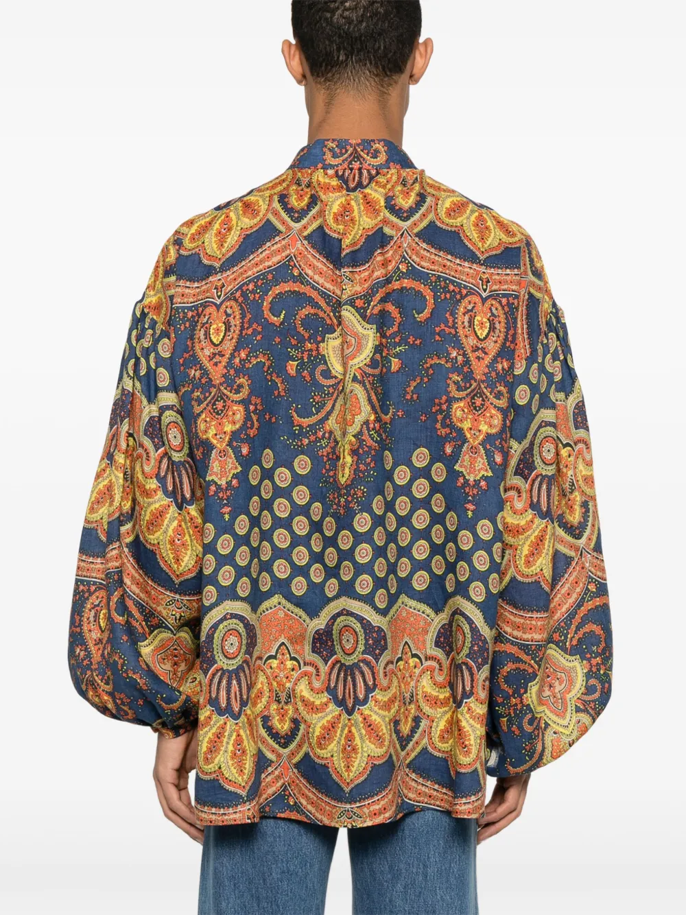 Valentino Garavani Lino Voyage Imaginaire linnen overhemd Blauw