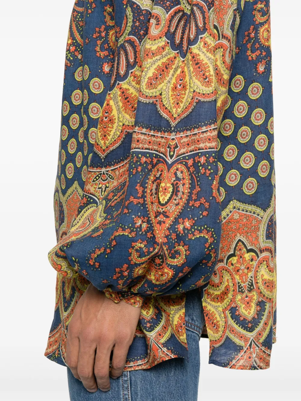Valentino Garavani Lino Voyage Imaginaire linnen overhemd Blauw