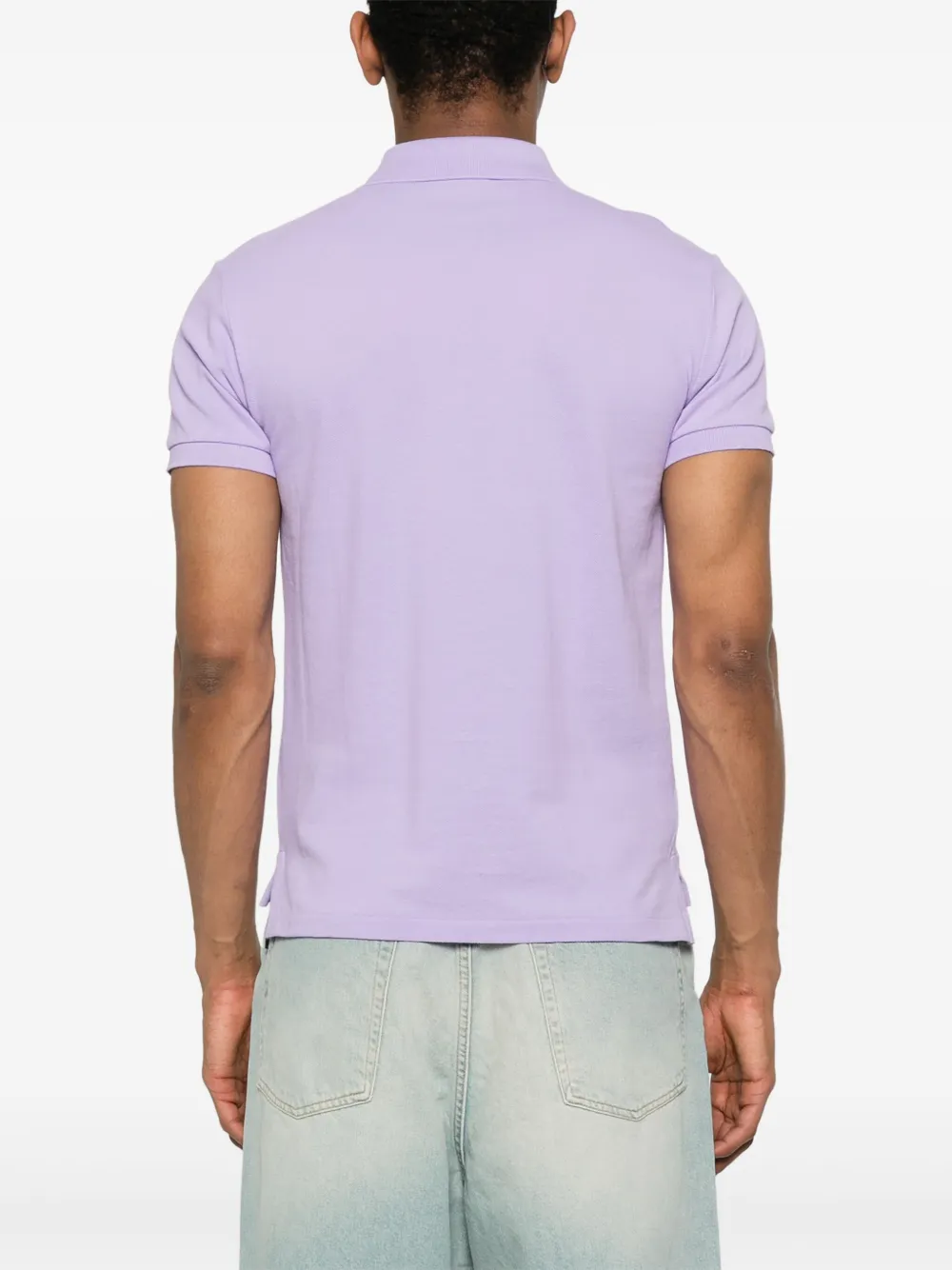 Polo Ralph Lauren Man Polo Shirt Lilac Size Xxl Cotton In Purple