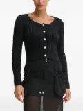 GUESS USA cable-knit pearl-button cardigan - Black