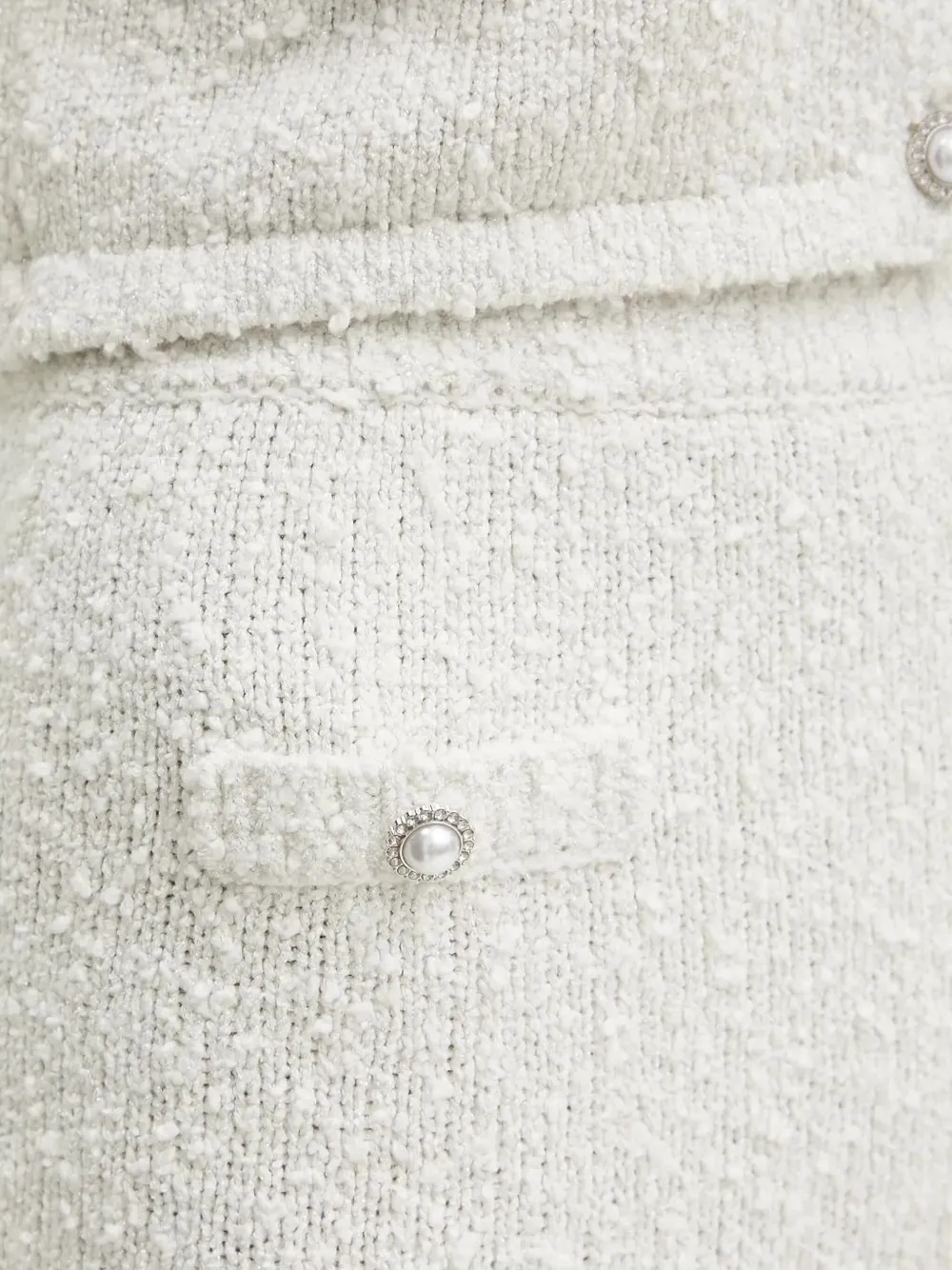 Guess Usa Pearl-button Mini Skirt In White