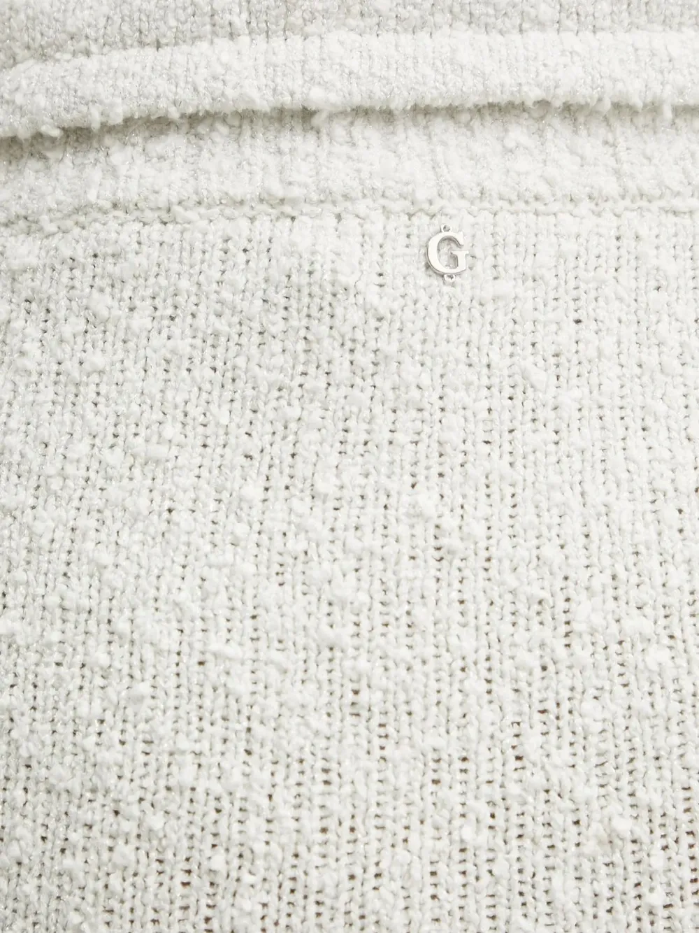 Guess Usa Pearl-button Mini Skirt In White