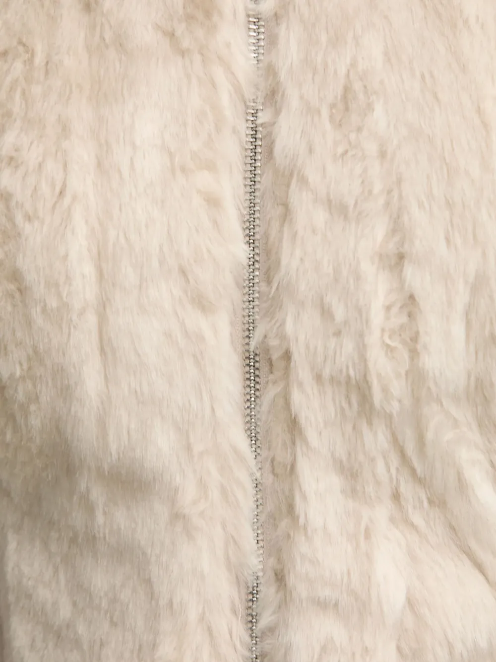 GUESS USA Geribbeld vest met vlak van imitatiebont Beige
