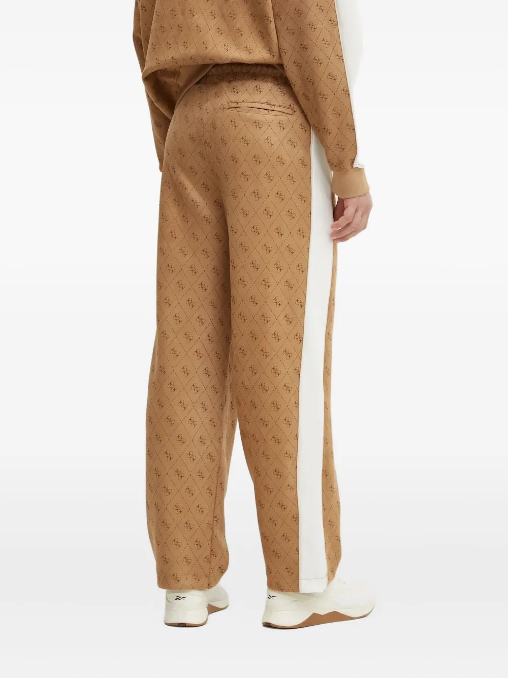 GUESS USA 4G-pattern side-stripe track pants - Beige