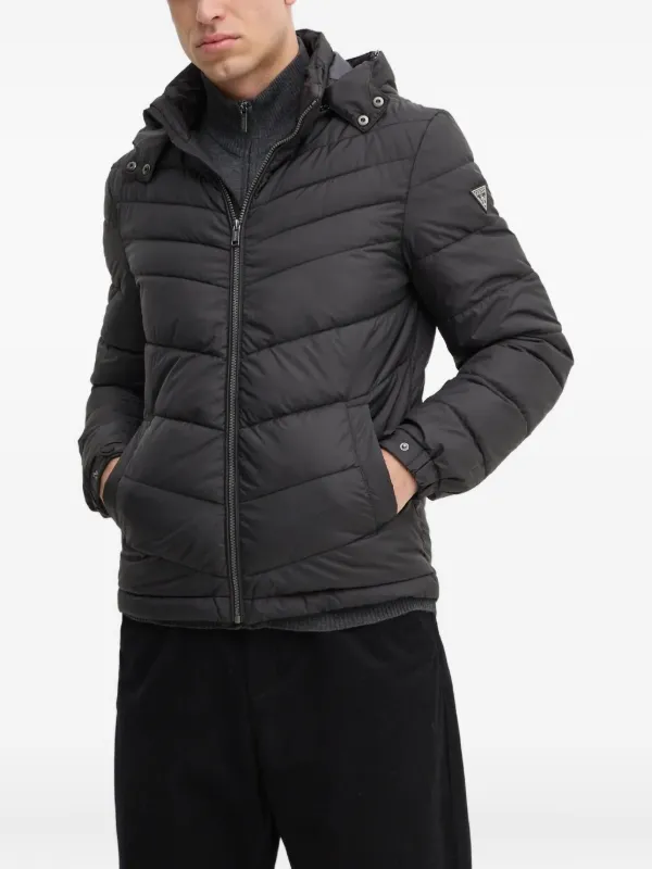 GUESS USA Hooded Quilted Jacket Blue FARFETCH KW