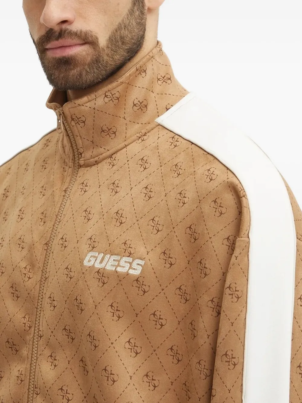 GUESS USA Trainingsjack met 4G-patroon Bruin