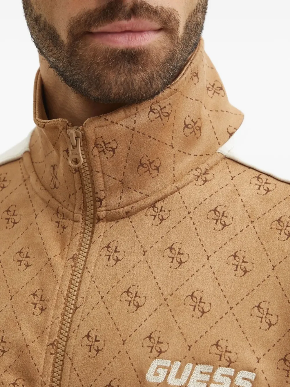 GUESS USA Trainingsjack met 4G-patroon Bruin