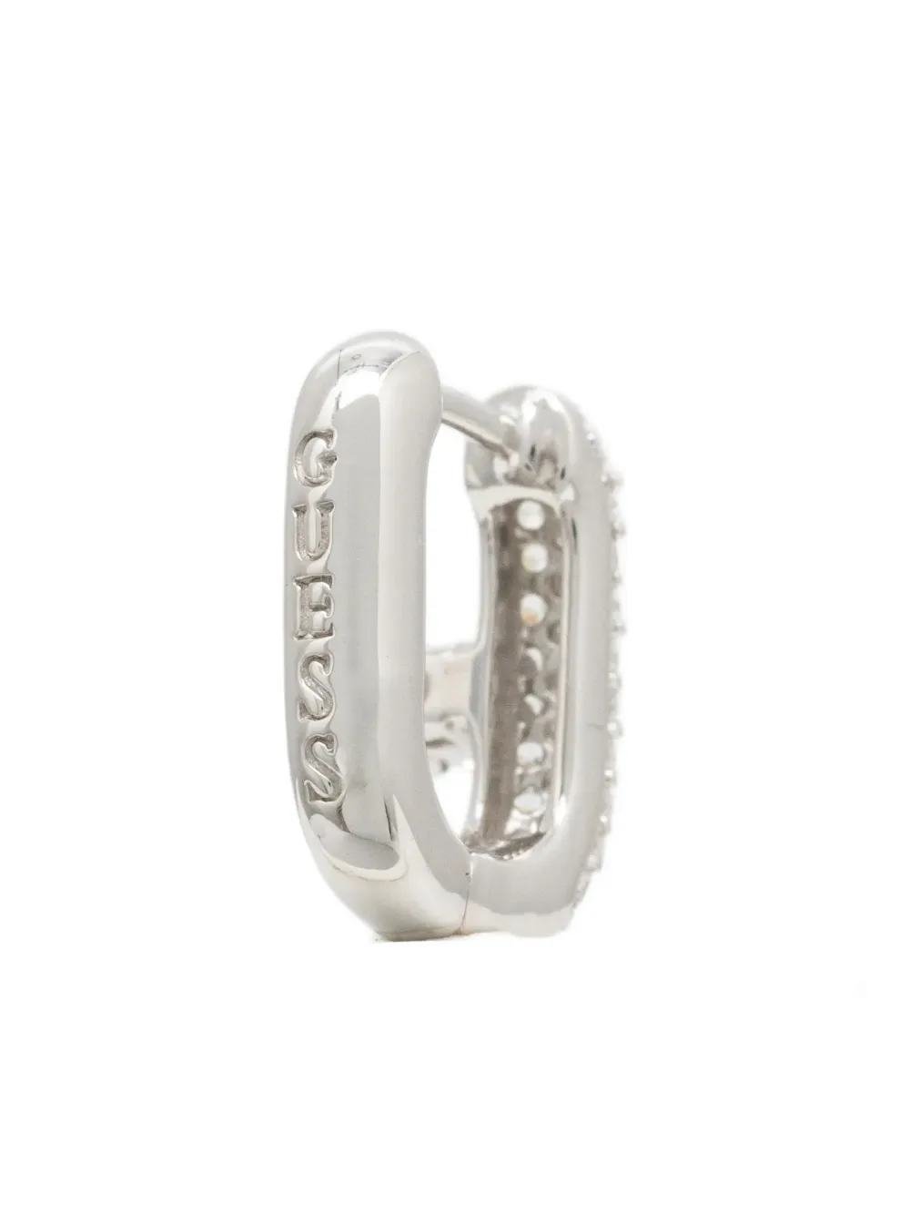 Guess Usa Pavé Embellished Earrings In Silver