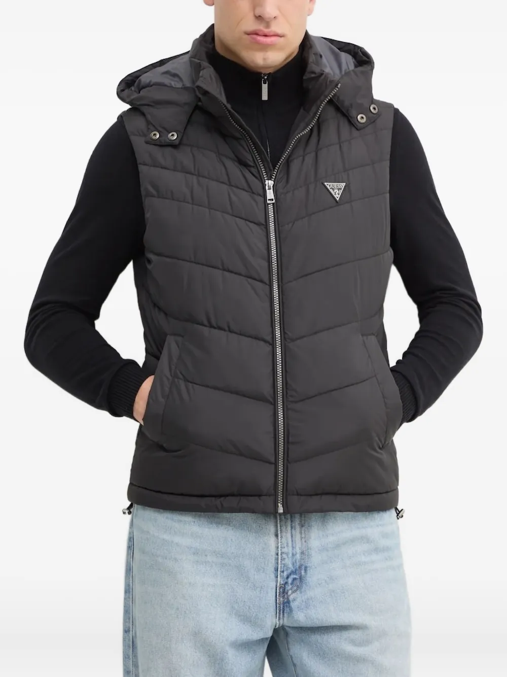 GUESS USA Bodywarmer met capuchon Zwart