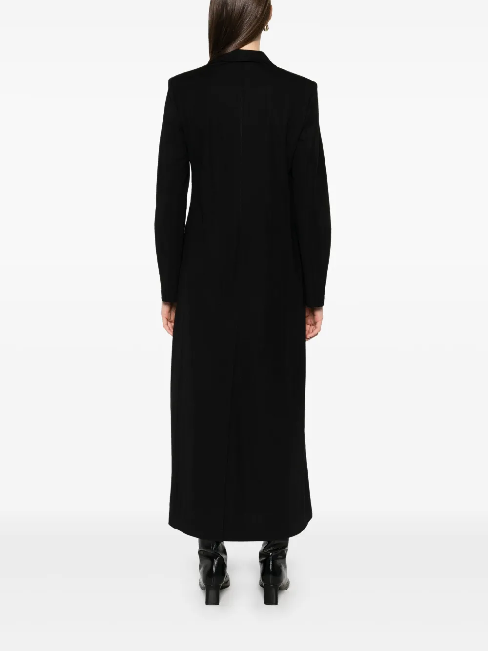 Harris Wharf London Wool Double-breasted Coat In Black