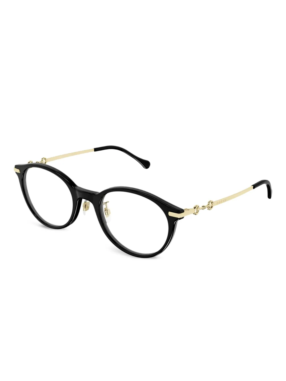 Gucci Eyewear Horsebit zonnebril met rond montuur Black