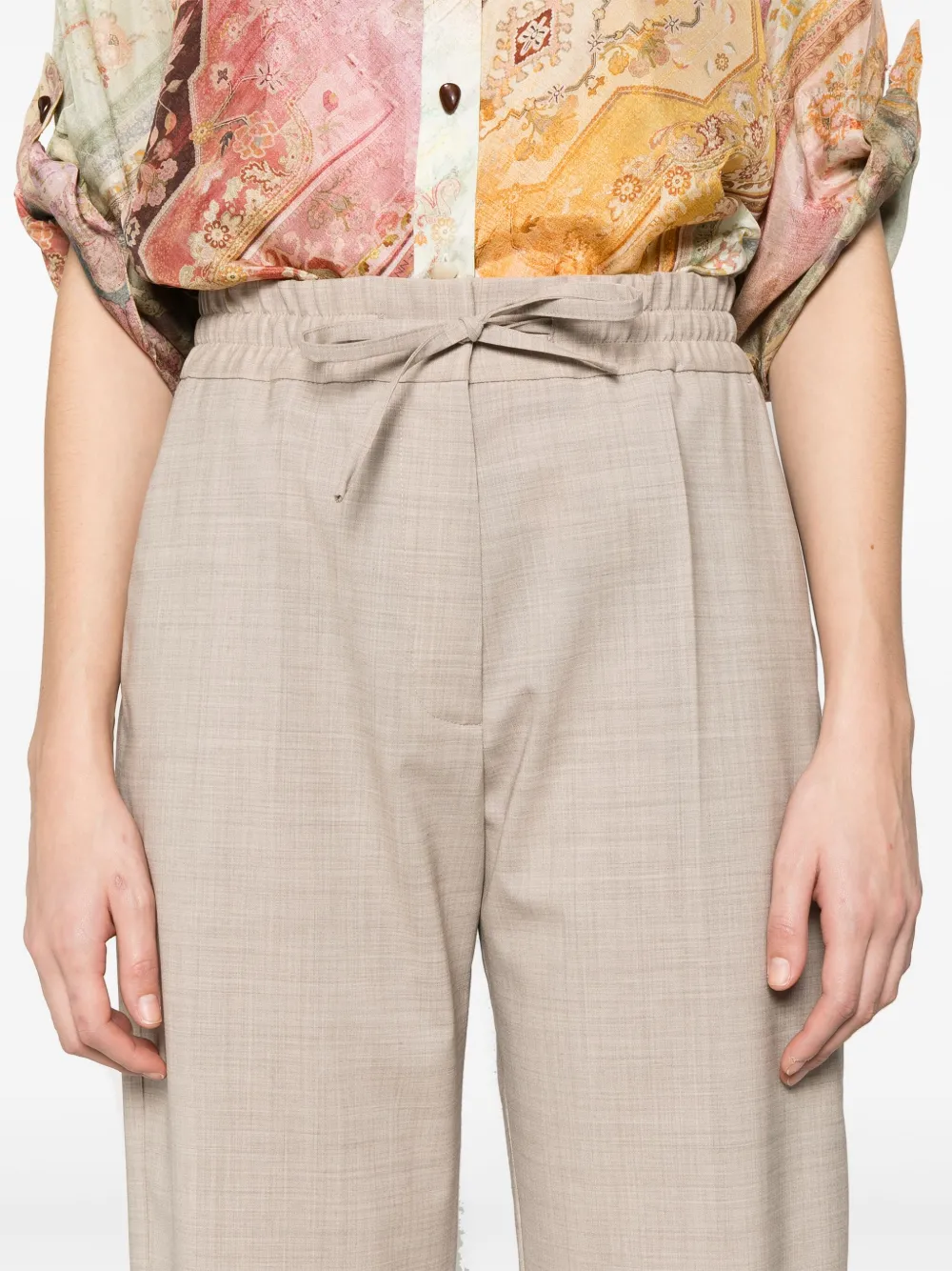 Shop P.a.r.o.s.h Pressed-crease Trousers In Neutrals