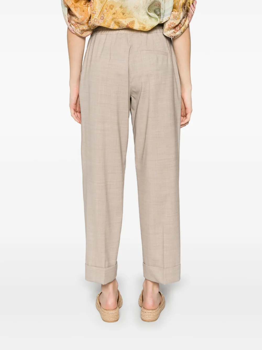Shop P.a.r.o.s.h Pressed-crease Trousers In Neutrals