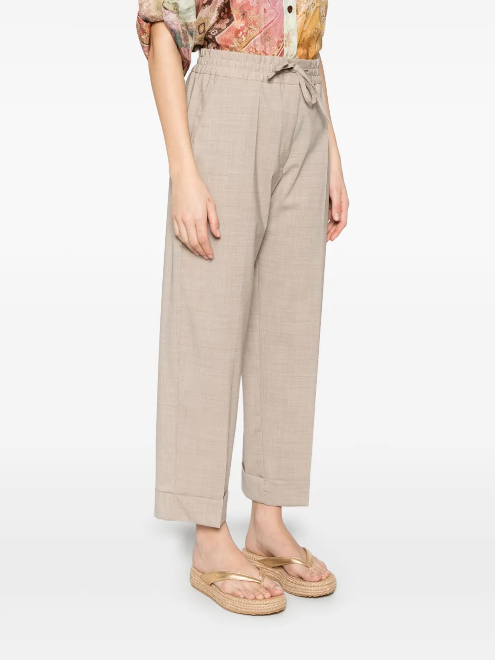 Shop P.a.r.o.s.h Pressed-crease Trousers In Neutrals