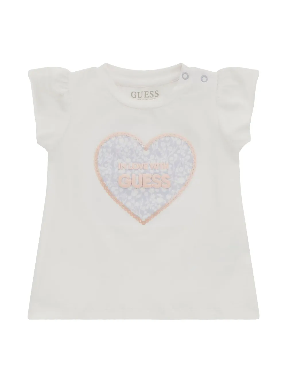 guess kids Katoenen broek met logopatch Wit
