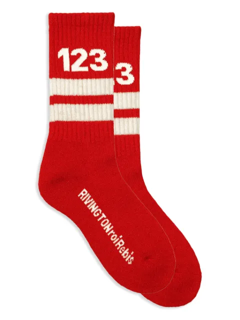 RRR123 intarsia-logo knitted socks