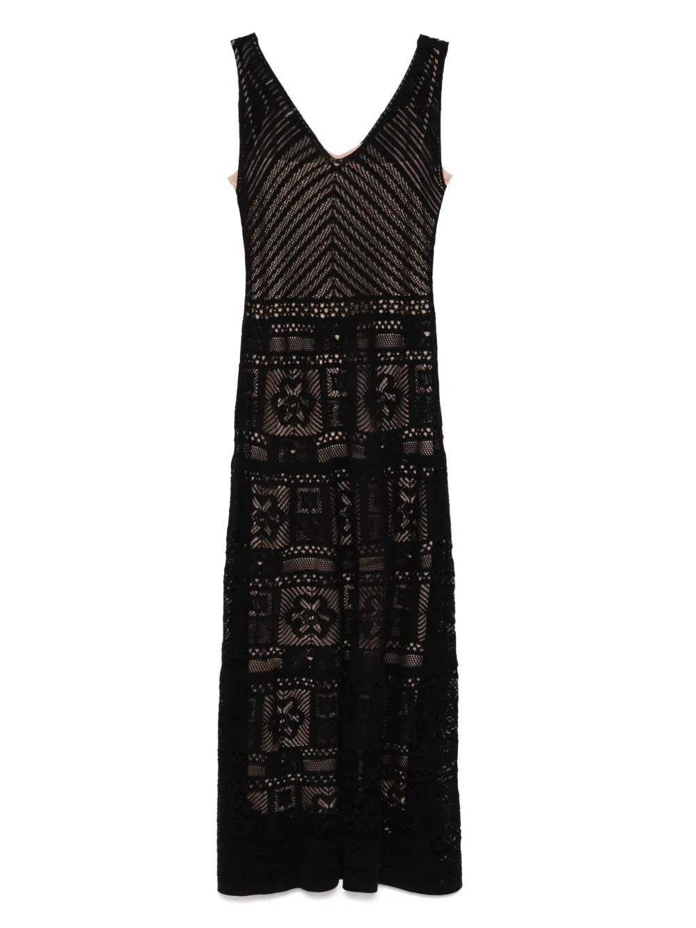 D.Exterior lace maxi dress - Zwart