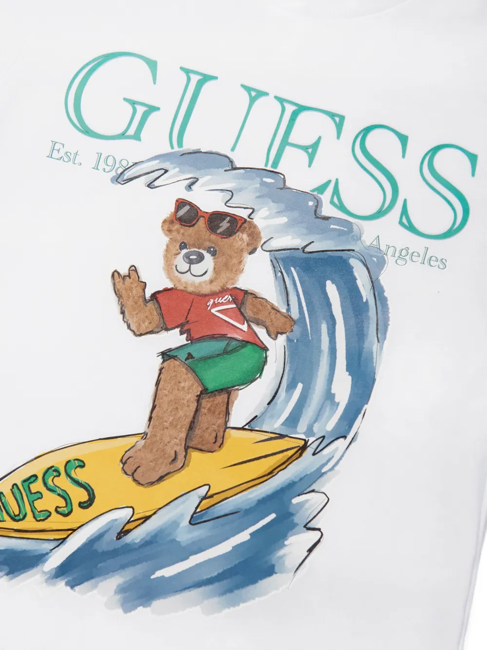 guess kids Katoenen T-shirt met print Wit