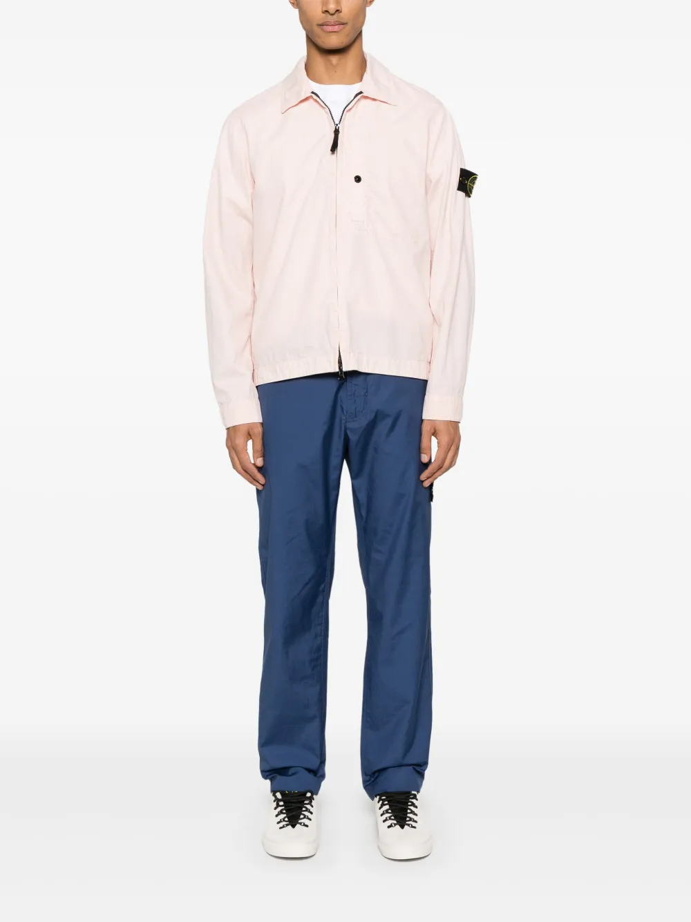 Stone Island Shirtjack met Compass-logopatch - Roze