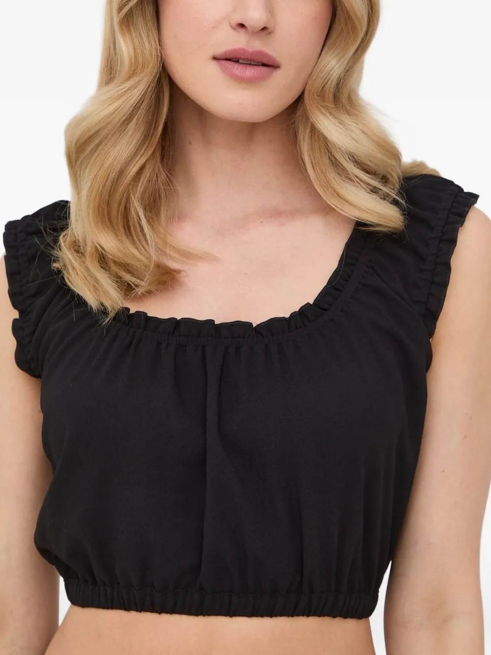  The Kooples Ruffled-trims Sleeveless Top - Black 