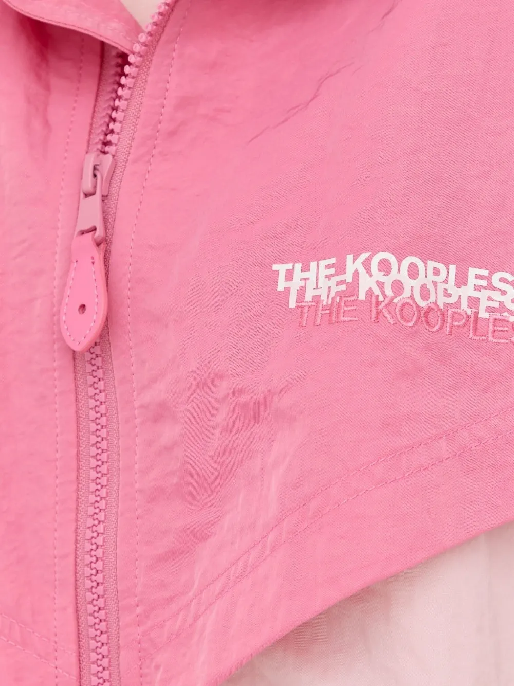 The Kooples Hooded Colour-block Bomber Jacket In Pink