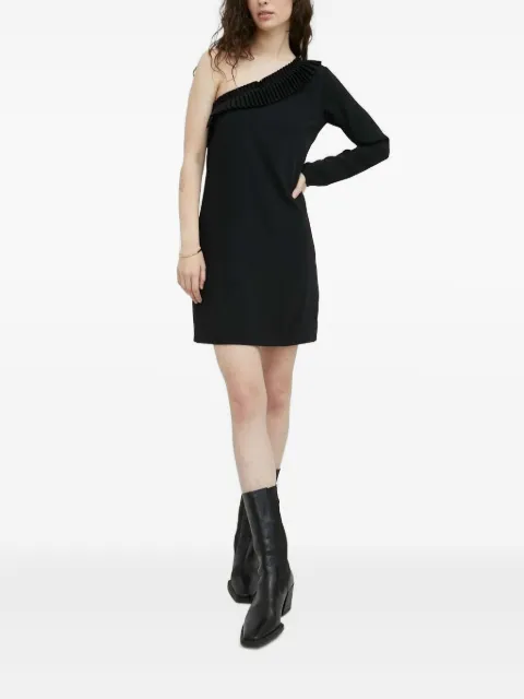 The Kooples pleated one-shoulder mini party dress