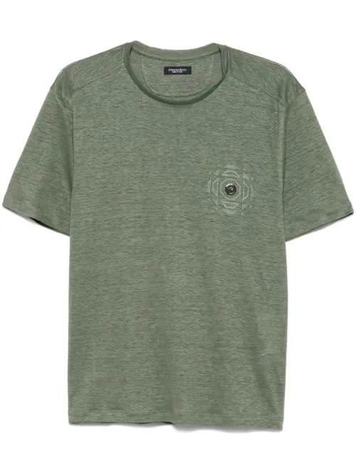 Stefano Ricci t-shirt en lin - Vert - Stefano Ricci - Modalova