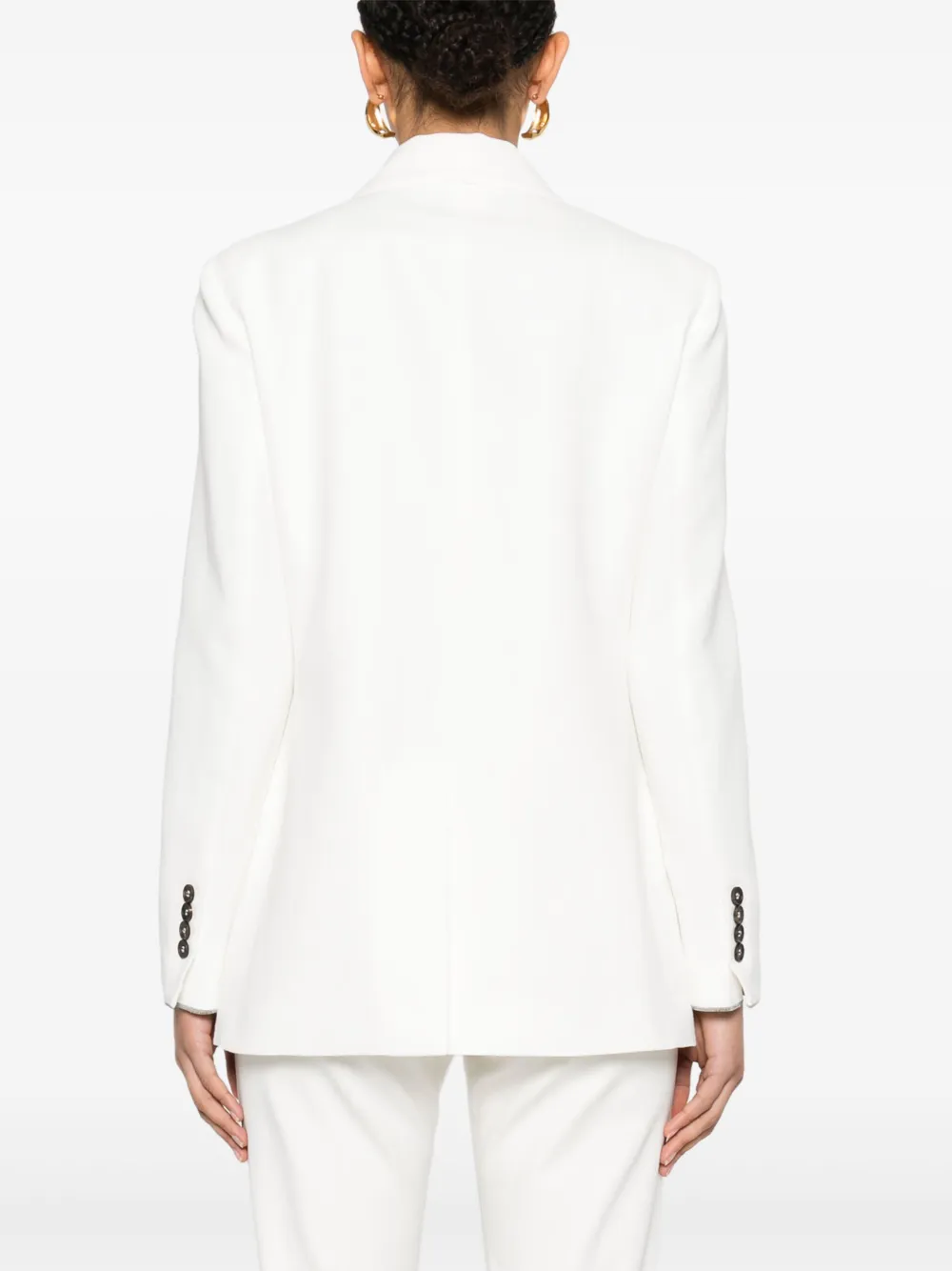 Brunello Cucinelli Blazer met dubbele rij knopen Beige
