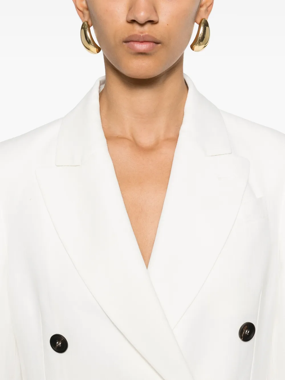 Brunello Cucinelli Blazer met dubbele rij knopen Beige