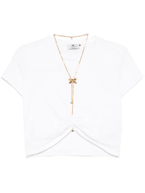 Elisabetta Franchi bow-necklace jersey T-shirt