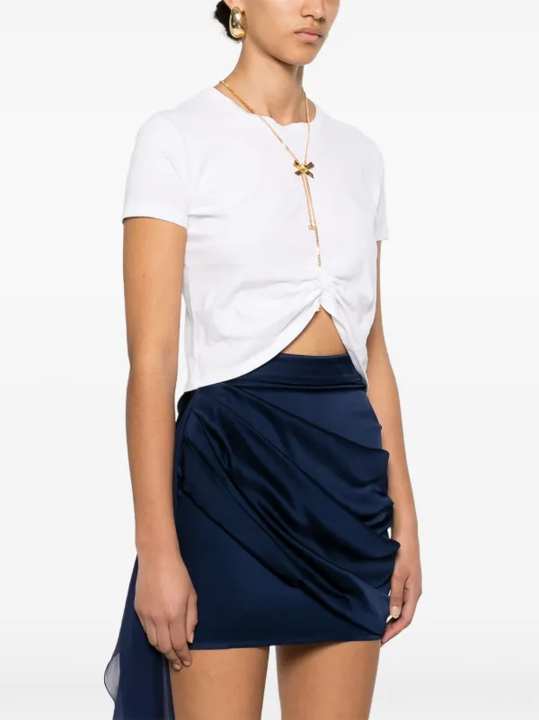 国内発送関込【ELISABETTA FRANCHI】リボンネックレス付Tシャツ Elisabetta Franchi リボンネックレス Tシャツ | ブラック