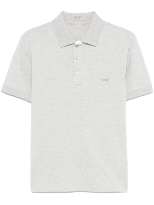 Fay polo à logo brodé - Gris - Fay - Modalova