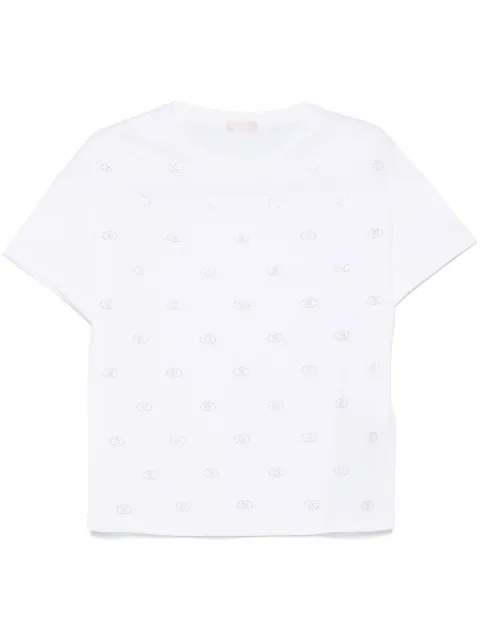 LIU JO rhinestone-logo T-shirt