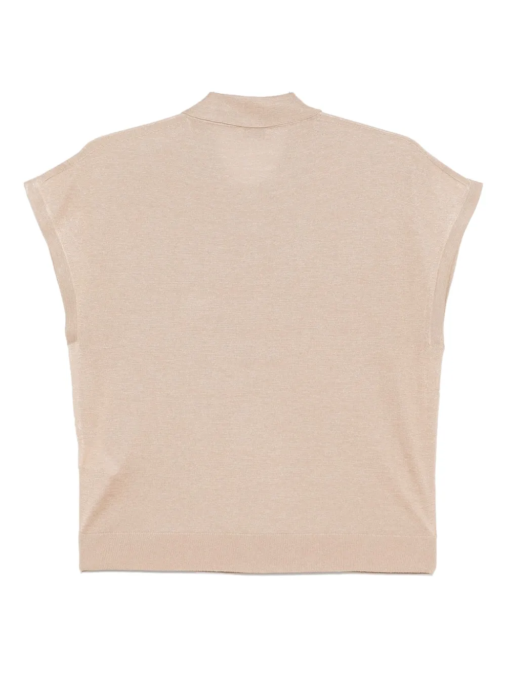 Peserico Fijngebreid poloshirt - Beige