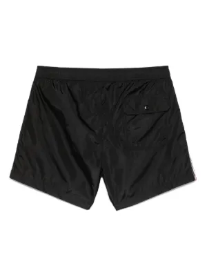 Moncler Logo Swim Shorts | Black | FARFETCH
