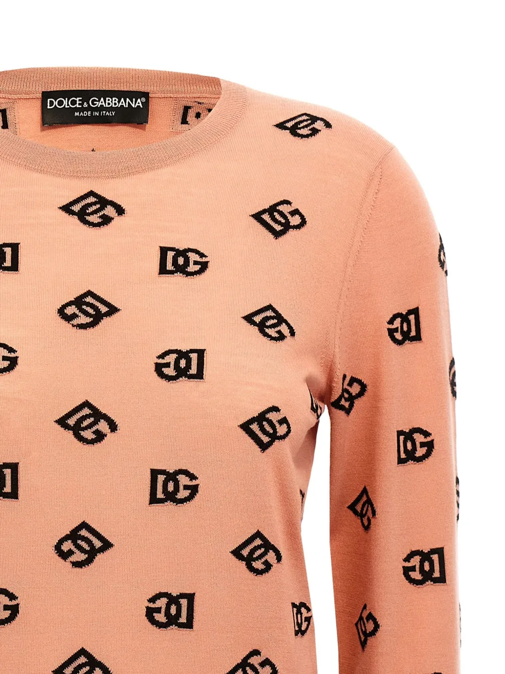 Dolce & Gabbana Wool-silk Logo Jumper In Pink