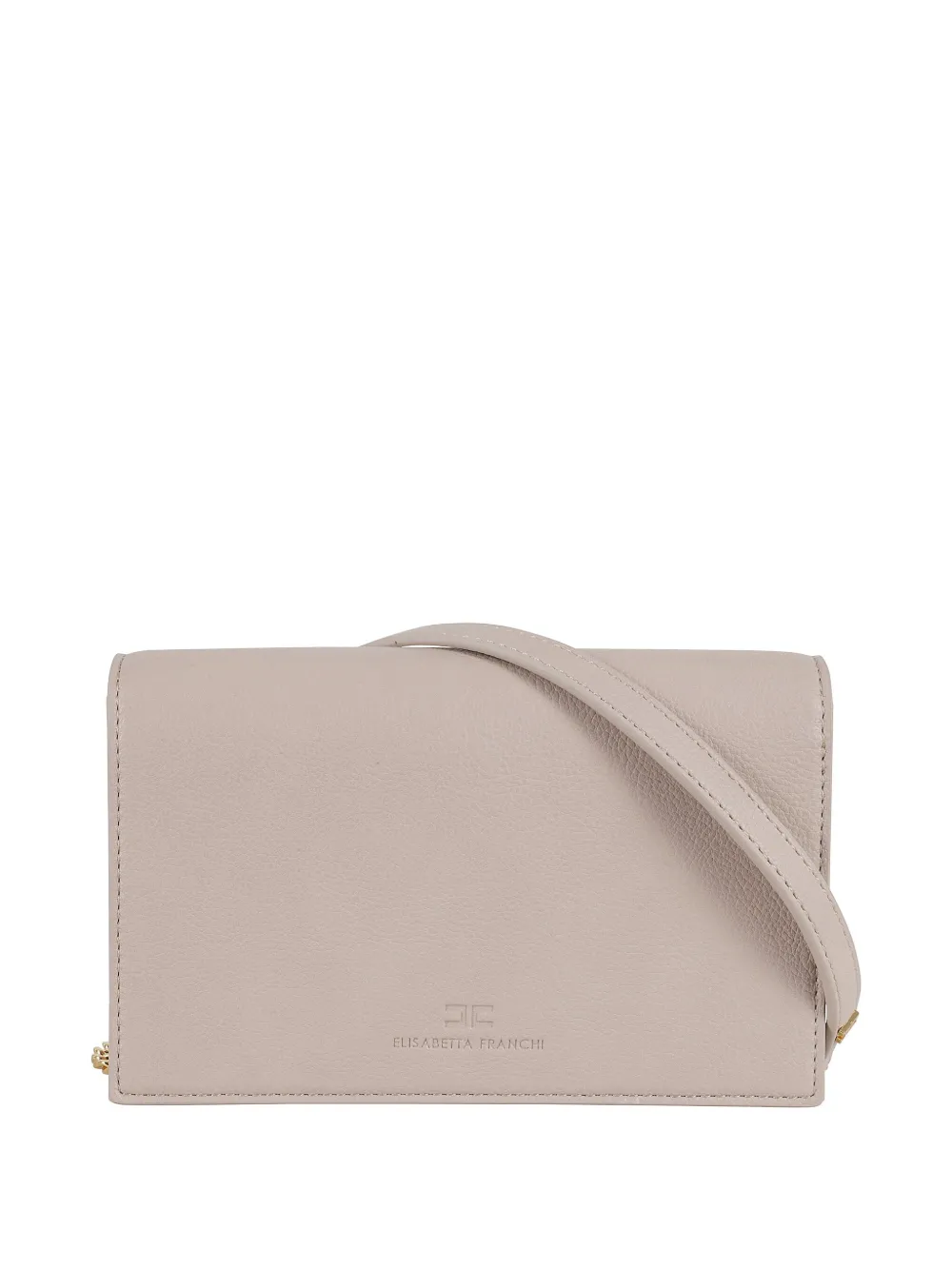 Elisabetta Franchi logo-plaque cross body bag - Beige