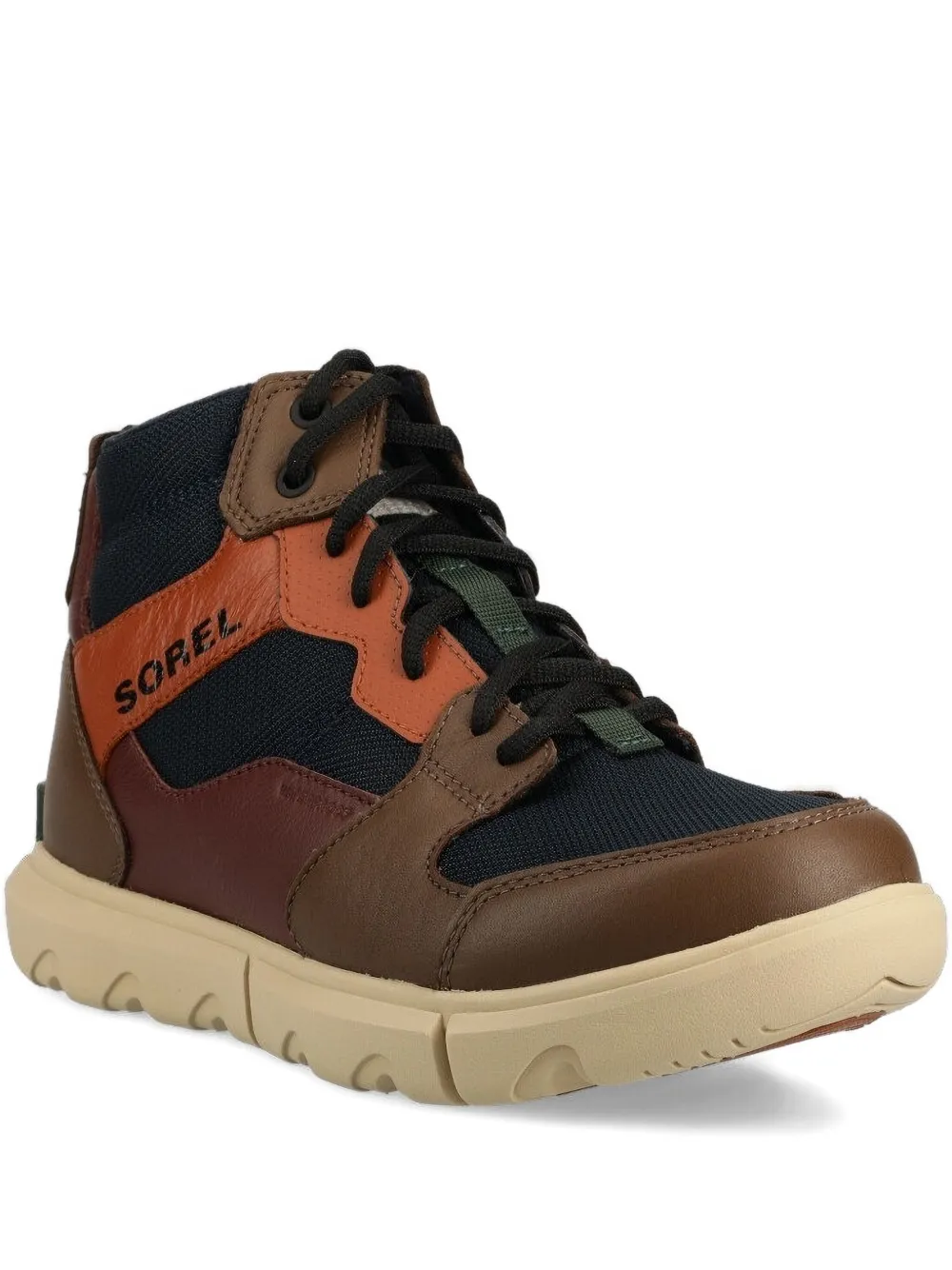 SOREL leather panelled lace-up high-top sneakers Brown