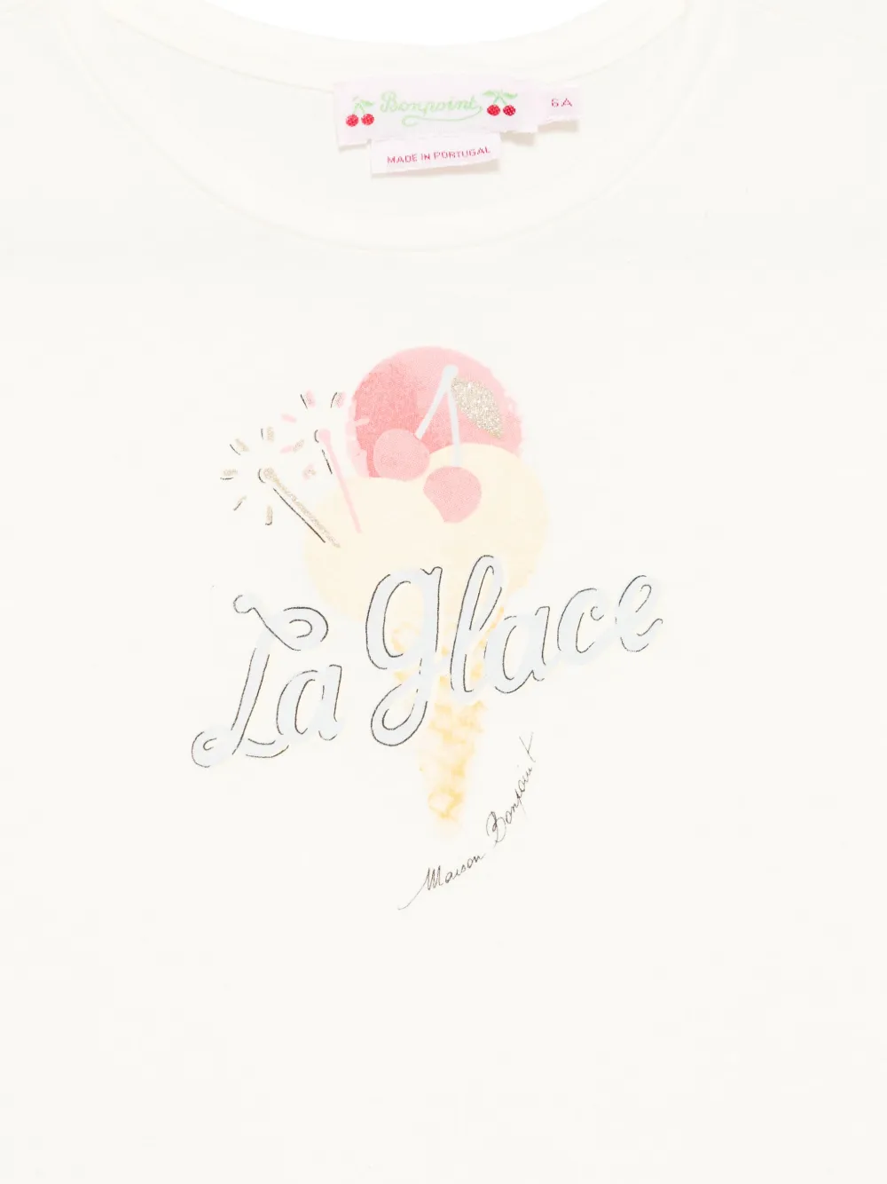 Bonpoint T-shirt met grafische print Beige